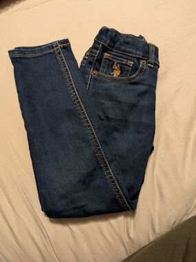 U.S. Polo Assn. Dark Blue Kids Denim Pants with Pony Embroidery
